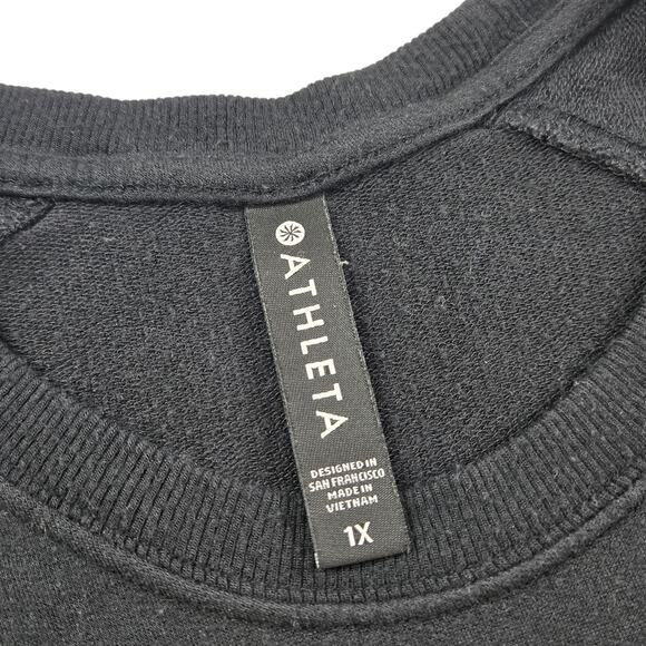 Athleta Mindset Sweatshirt Size 1X Black Soft Nirvana Knit #472751 - Picture 2 of 10